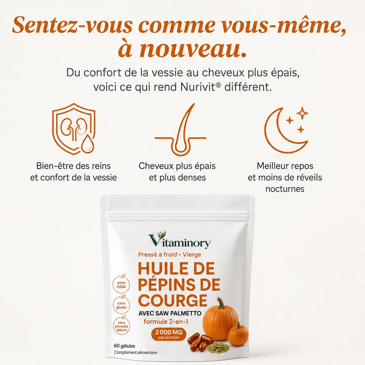 Vitaminory Gélules d'Huile de Graines de Courge