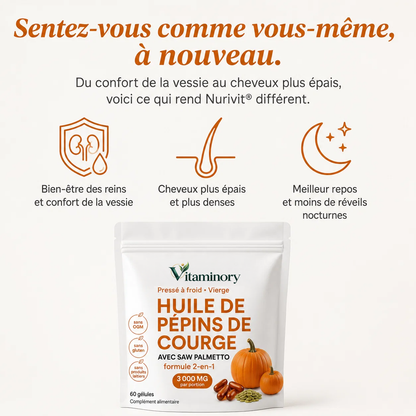 Vitaminory Gélules d'Huile de Graines de Courge