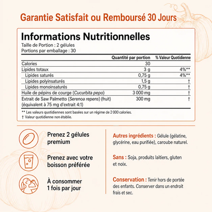 Vitaminory Gélules d'Huile de Graines de Courge